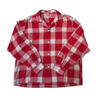 画像1: 50's "DUMONT"　COTTON　CHECKED　PATTERN　LONG　SLEEVE　SHIRTS　SIZE:実寸 XL -