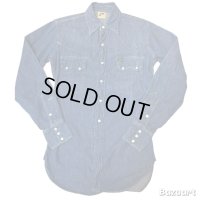 50's "Lee  RIDER  SHIRT"  INDIGO  DENIM  WESTERN  SHIRTS    INDIGO DENIM   good condition !!