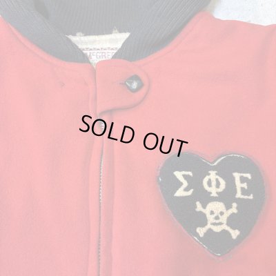 画像5: 50's "Mc GREGOR"　FULL　ZIP.　COAT　WITH　COTTON　KNIT　HOOD　AND　”SKULL”　PATCH　ON　THE　HEART