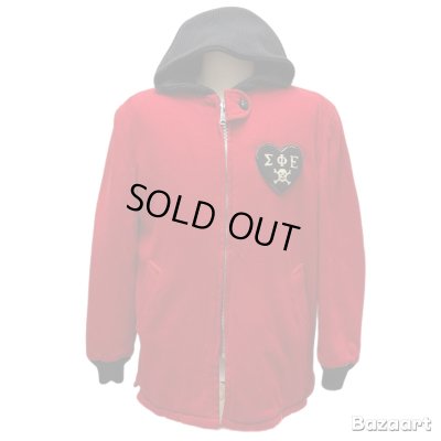 画像16: 50's "Mc GREGOR"　FULL　ZIP.　COAT　WITH　COTTON　KNIT　HOOD　AND　”SKULL”　PATCH　ON　THE　HEART