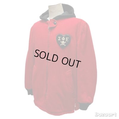 画像17: 50's "Mc GREGOR"　FULL　ZIP.　COAT　WITH　COTTON　KNIT　HOOD　AND　”SKULL”　PATCH　ON　THE　HEART