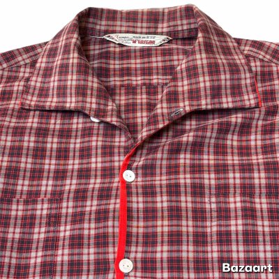 画像4: 50's "Mc GREGOR"　COTTON　ITALIAN　COLLAR　CHECKED　PATTERN　LONG　SLEEVE　SHIRTS　SIZE表記：M