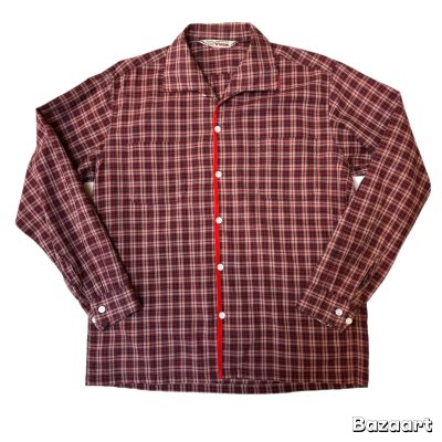 画像1: 50's "Mc GREGOR"　COTTON　ITALIAN　COLLAR　CHECKED　PATTERN　LONG　SLEEVE　SHIRTS　SIZE表記：M