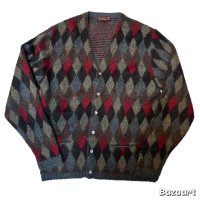 60's "Mc GREGOR　MIDNITE SUN”　DIA　PATTERN　MOHAIR　WOOL　CARDIGAN　very famous model !!