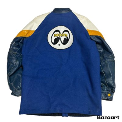 画像1: 70's "MOONEYES"　OFFICIAL　COATH TYPE　ARM LEATHER　RACING　JACKET　with PATCH　speciall !!