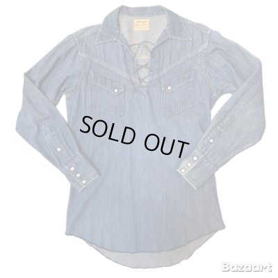 画像1: 50's "MILLER"　LACE UP　PULLOVER　DENIM　WESTERN　SHIRTS　with　DIAGONAL　POCKETS　