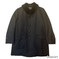 50's MINT CONDITION　"Stratojac"　SHAWL　COLLAR　BLACK × BLACK　WOOL　COAT　BLACK !!　