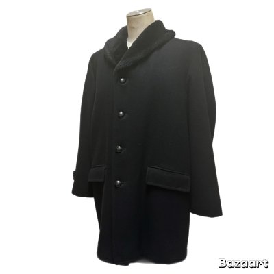 画像13: 50's MINT CONDITION　"Stratojac"　SHAWL　COLLAR　BLACK × BLACK　WOOL　COAT　BLACK !!　
