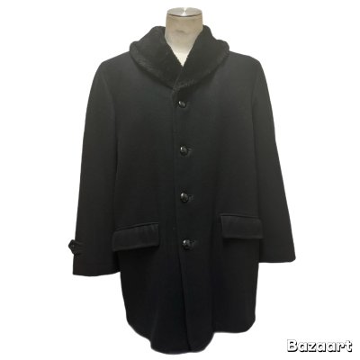 画像12: 50's MINT CONDITION　"Stratojac"　SHAWL　COLLAR　BLACK × BLACK　WOOL　COAT　BLACK !!　