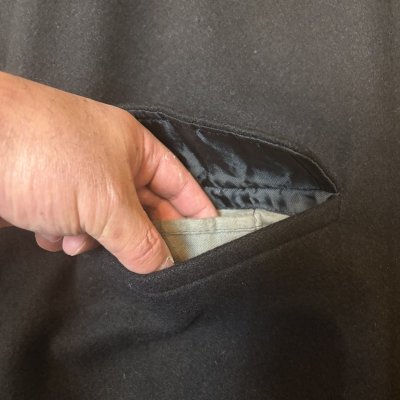 画像6: 50's MINT CONDITION　"Stratojac"　SHAWL　COLLAR　BLACK × BLACK　WOOL　COAT　BLACK !!　