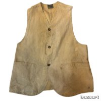 40's "MOHAWK　by　UTICA　DUXBAK　CO.”　BROWN DUCK　HUNTING　VEST　with　HALF MOON　POCKETS　AND　GOOD STYLE　POCETS
