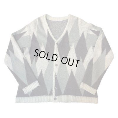 画像1: -60's　”DIA　PATTERN”　MOHAIR　KNIT　CARDIGAN　reasonable price !!