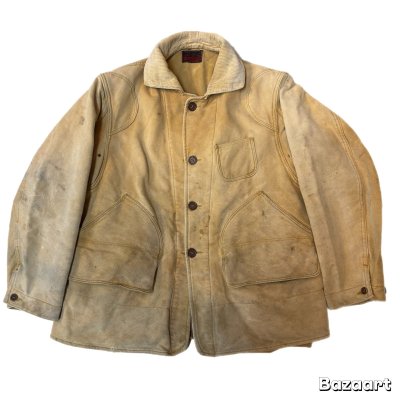 画像1: 30's- "MONTGOMERY　WARD　WESTERN　FIELD”　COTTON　MOLESKIN　HUNTING　JACKET　good size !!　good condition !!