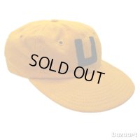50's- BASEBALL　CAP　WITH　FELT　PATCH　MUSTARD × BLACK