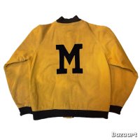 40's COTTON　TWILL　掛け BUTTON　BASEBALL　JACKET　WITH　BIG　FELT　PATCH　