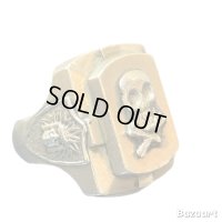 50's　“SKULL & INDIAN HEAD"　MOTIF　MEXICAN　SOUVENIR　RING