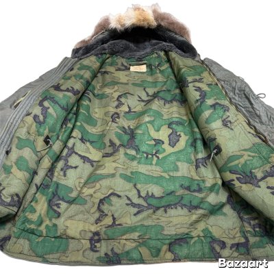 画像1: 1972's 「SKYLINE CLOTHING　CO.」　"U.S.AIR FORCE"　「N-3B」　CAMO. LINING　COTTON　MODIFIED　FRYING　JACKET　SIZE:XL　rare !!