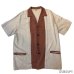 画像1: 50's "steig"　2 TONE　COLOR　SHORT　SLEEVE　RAYON　GABARDINE　SHIRTS　WITH　NEP　BILLIARDS　STYLE　SIZE表記：XLARGE (1)