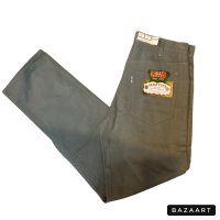 60's DEAD STOCK　with FLASHER　”LEVI'S　200（ 518 ）”　SLIM FIT　COTTON TWILL　PANTS　Big ”E"　OLIVE GREEN　SIZE：W 32 × L 31　good size !!