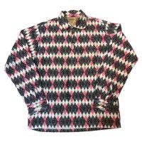 50's DEAD STOCK　”OLD　KENTUCKY"　PINK × GRAY × BLACK　「DIA　PATTERN」　COTTON　PRINTED　FLANNEL　PULLOVER　SHIRTS　on book !!　special !!　