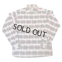 50's DEAD STOCK　”OLD　KENTUCKY"　PINK × GRAY × BLACK　「DIA　PATTERN」　COTTON　PRINTED　FLANNEL　PULLOVER　SHIRTS　on book !!　special !!　