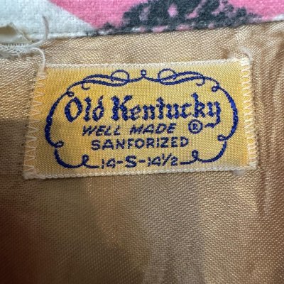 画像2: 50's DEAD STOCK　”OLD　KENTUCKY"　PINK × GRAY × BLACK　「DIA　PATTERN」　COTTON　PRINTED　FLANNEL　PULLOVER　SHIRTS　on book !!　special !!　