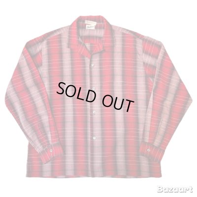 画像1: 60's "Stephens"　RAYON　OMBRE　CHECK　PATTEN　LONG　SLEEVE　SHIRTS　SIZE表記：L　very beautiful !!