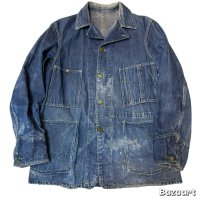 40's "OSHKOSH"　DENIM　COVERALL　JACKET　WITH　DOUBLE　CUFFS　good size !!