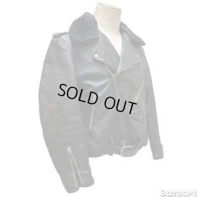 画像27: 50's "PENNEY'S"　「ONE　STAR」　DOUBLE　BREST　LEATHER　JACKET　WITH　DETACHABLE　BOA　COLLAR　good condition !!　good size !!