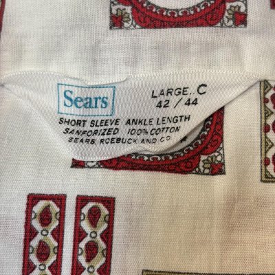 画像2: 50's- "Sears"　ABSTRACT　PATTERN　PRINTED　ORIGINAL　SHORT　SLEEVE　PAJAMAS　SHIRTS　SIZE：LARGE　42 / 44