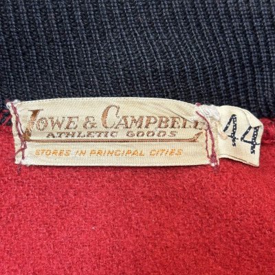 画像2: 40's "LOWE & CAMPBELL"　ARM LEATHER　FRONT 掛けボタン　PATCH POCKET　BASEBALL JACKET　SIZE:44