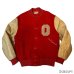 画像1: 40's "HOLLOWAY"　ARM LEATHER　FRONT 掛けボタン　PATCH POCKET　BASEBALL JACKET　SIZE:44 (1)