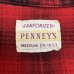 画像2: 50's "PENNY'S"　OMBRE CHECK　PATTERN　PRINTED　COTTON FLANNEL　SHIRTS　マチ付き　SIZE：M　（15-15 1/2) (2)