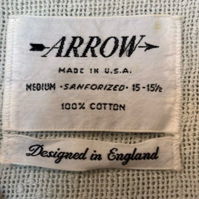 画像2: 60's "ARROW"　COTTON　LINEN　SHORT　SLEEVE　SHIRTS　WITH　EMBROIDERY　AND　SQUARE　BUTTONS　MINT GREEN　good design !!