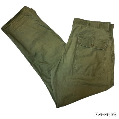 画像1: 50's "U.S.ARMY"　COTTON　POPLIN　FATIGUE　PANTS　W 38 × L 31