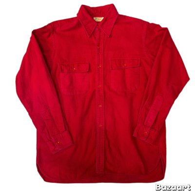 画像1: -60's "L.L.BEAN"　COTTON　HEAVY　FLANNEL　SHIRTS　（シャモアクロス）　PINK !　SIZE表記：16
