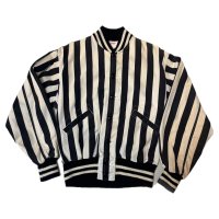 -50's "Rawlings"　COTTON　POPLYN　BLACK × WHITE　STRIPE　UMPIRE　JACKET　WITH　掛けBITTON　SIZE表記：M