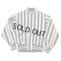 -50's "Rawlings"　COTTON　POPLYN　BLACK × WHITE　STRIPE　UMPIRE　JACKET　WITH　掛けBITTON　SIZE表記：M