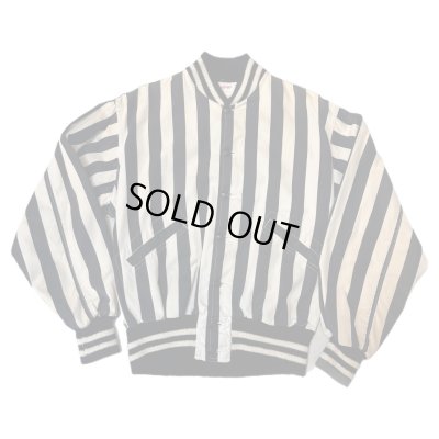 画像1: -50's "Rawlings"　COTTON　POPLYN　BLACK × WHITE　STRIPE　UMPIRE　JACKET　WITH　掛けBITTON　SIZE表記：M
