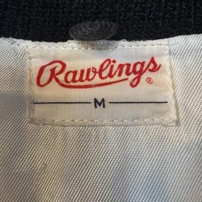 画像2: -50's "Rawlings"　COTTON　POPLYN　BLACK × WHITE　STRIPE　UMPIRE　JACKET　WITH　掛けBITTON　SIZE表記：M