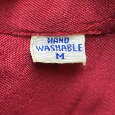 画像3: 50's "Argyle Shop"　COTTON　SUEDE　PATCHED　WITH　SEWING　RAYON　GABARDINE　LONG　SLEEVE　SHIRTS　SIZE表記：M　good condition !!