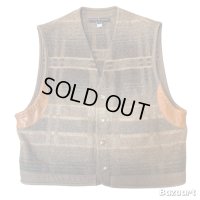 80's OLD　”RALPH"　NATIVE　PATTERN　CHECK　WOOL　VEST　good making !!