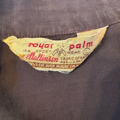 画像2: 40's "ROYAL　PALM”　「WHITE　HERON（シロサギ）　PATTERN」　BILLIARDS　STYLE　（MIAMI　STYLE）　RAYON　HAWAIIAN　SHIRTS　SIZE表記：L　SPECIAL !!