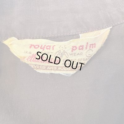 画像2: 40's "ROYAL　PALM”　「WHITE　HERON（シロサギ）　PATTERN」　BILLIARDS　STYLE　（MIAMI　STYLE）　RAYON　HAWAIIAN　SHIRTS　SIZE表記：L　SPECIAL !!