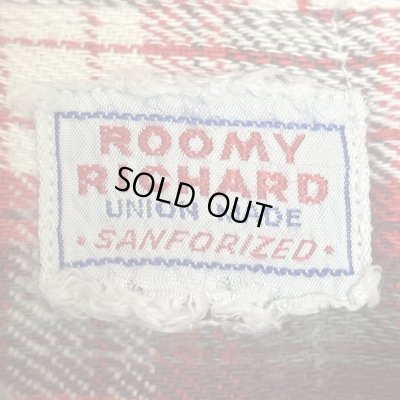 画像2: 50's "ROOMY RICHARD"　CHECKED PATTERN　HEAVY　COTTON FLANNEL　SHIRTS　マチ付き    SIZE:M 程