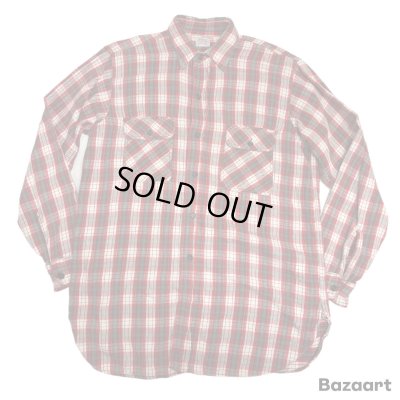 画像1: 50's "ROOMY RICHARD"　CHECKED PATTERN　HEAVY　COTTON FLANNEL　SHIRTS　マチ付き    SIZE:M 程
