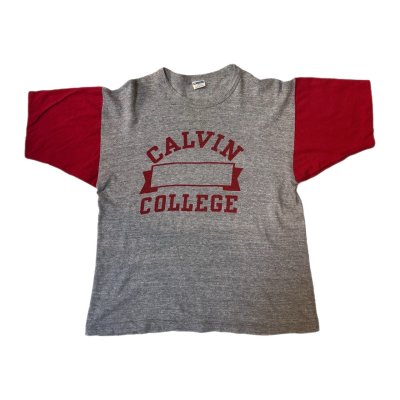 画像2: 70's "Champion"　袖だけ W-FACE　しみ込みPRINTED　Tee SHIRTS　SIZE表記：LARGE　rare !!