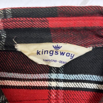 画像2: 50's "SEARS　Kings Way”　HEAVY　COTTON　FLANNEL　SHIRTS　マチ付き　SIZE：M 相当