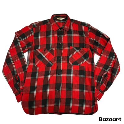 画像1: 50's "SEARS　Kings Way”　HEAVY　COTTON　FLANNEL　SHIRTS　マチ付き　SIZE：M 相当