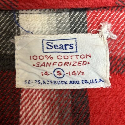 画像2: 50's- "Sears"　CHECKED PATTERN　HEAVY　FLANNEL　SHIRTS　マチ付き